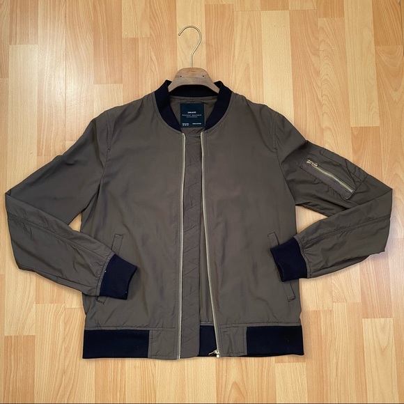 Zara Kaki Bomber Jacket - Picture 2 of 4